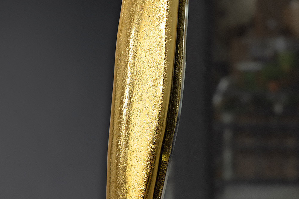 Ovaler Wandspiegel ABSTRACT 70cm gold Metall handmade