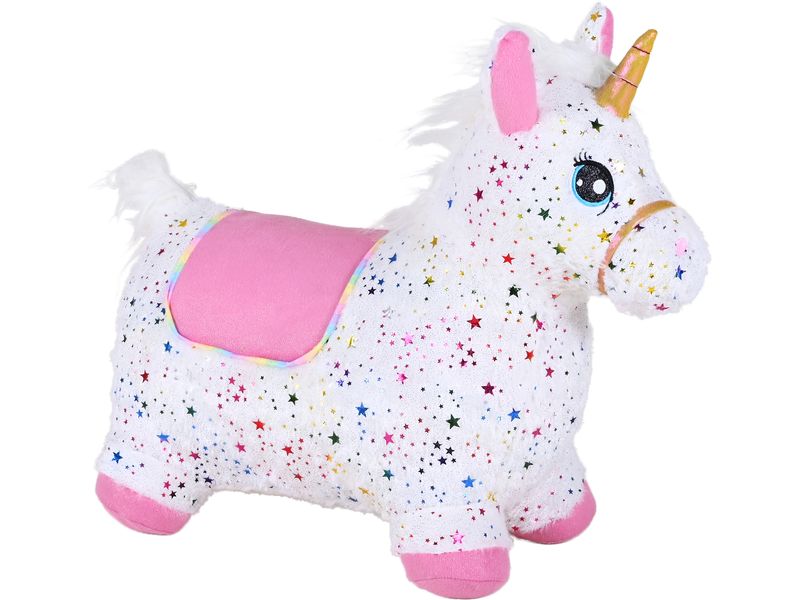 Knorrtoys Hüpftier Einhorn bunt inklusive Luftpumpe Aufblasbares Hüpfspielzeug