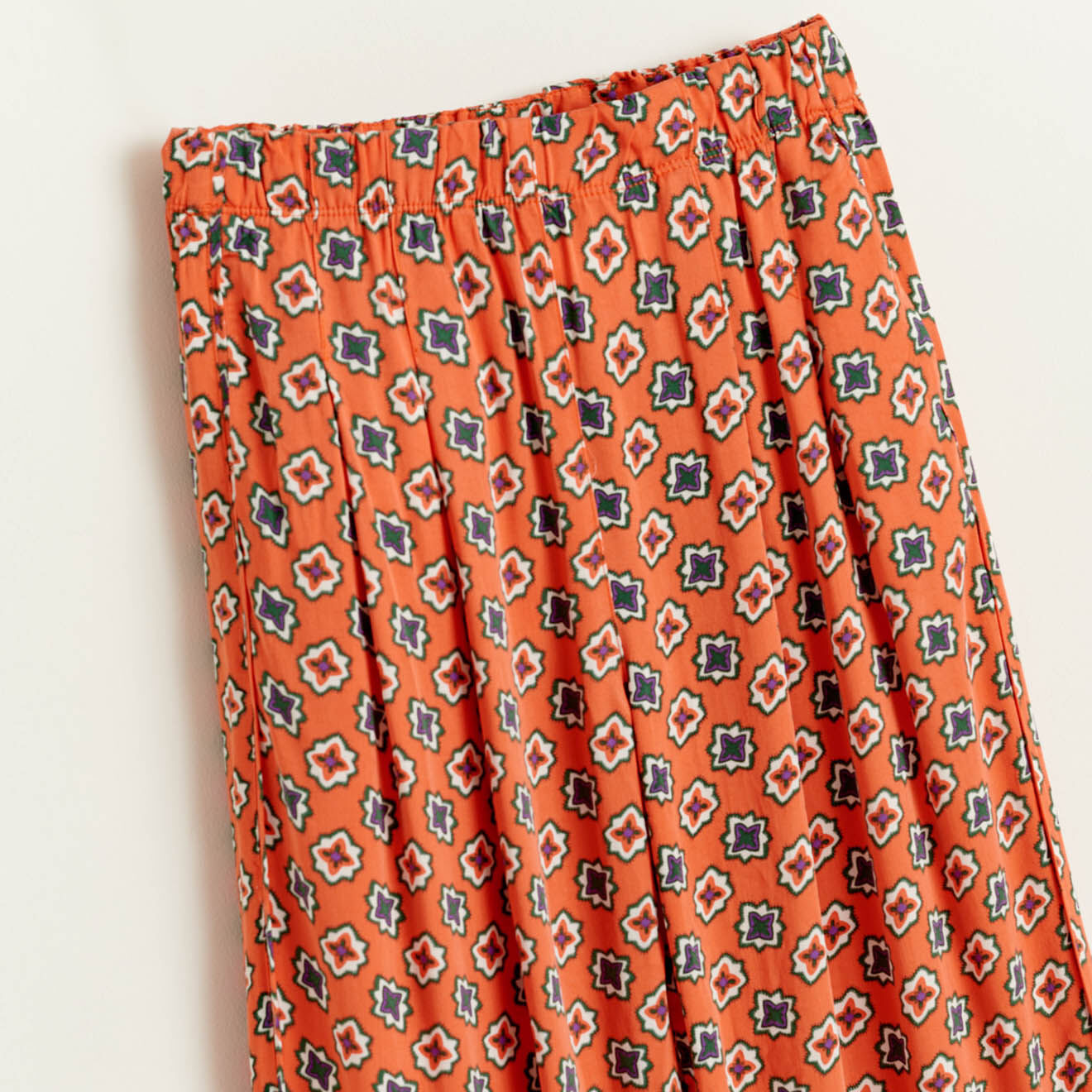Bellerose Pantalon Peanut ample à motif orange
