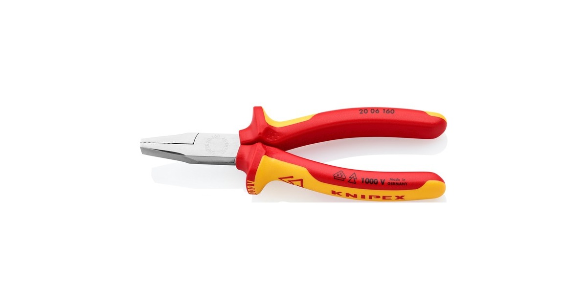 KNIPEXPlatbuigtang 20 06 160 VDE grijptang  (Rood/geel, Lengte 160mm)