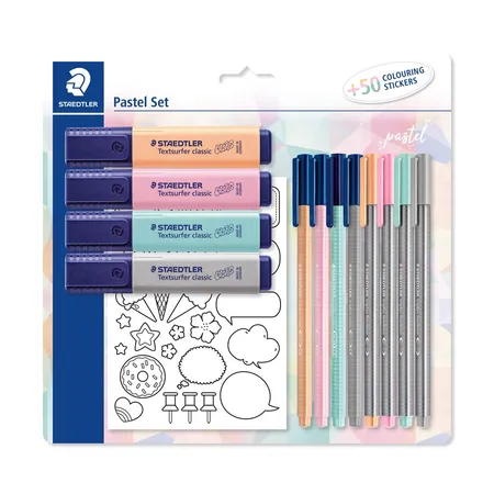 STAEDTLER® Schreibgeräteset Pastell mit Stickern