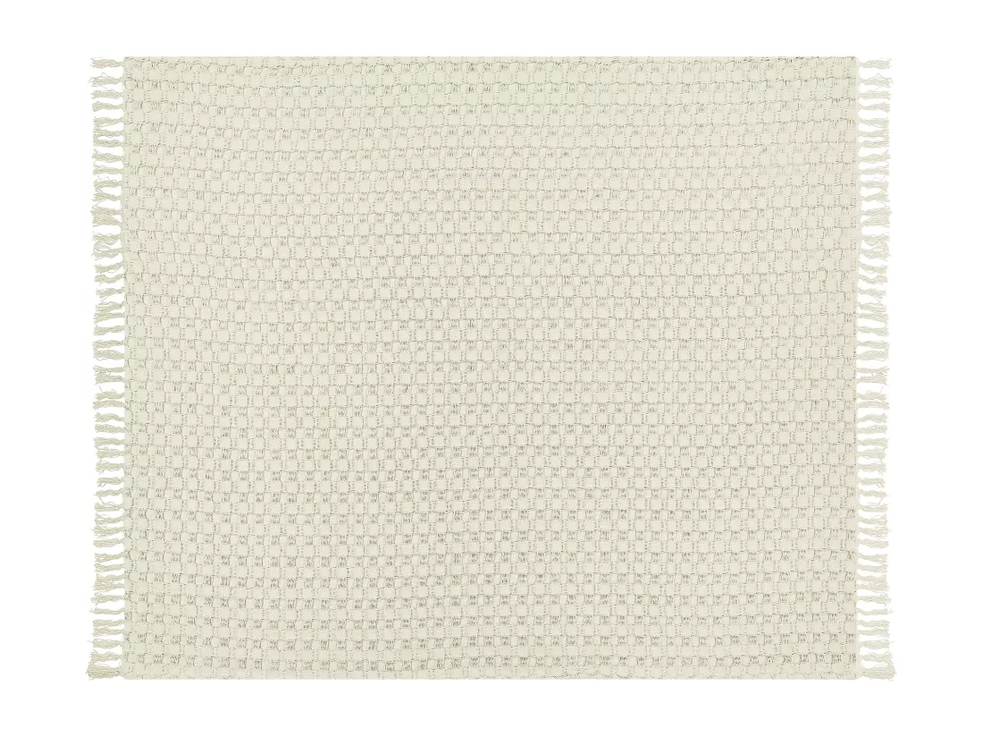 Couvre-lits BERE Coton 220 x 240 cm Blanc cassé