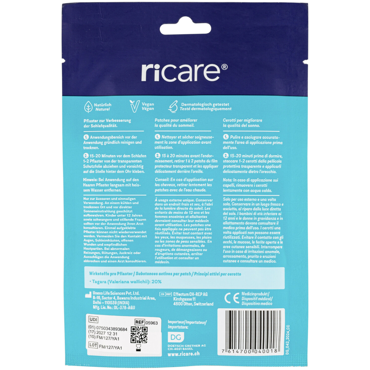 ricare Sleep Well Schlafpflaster