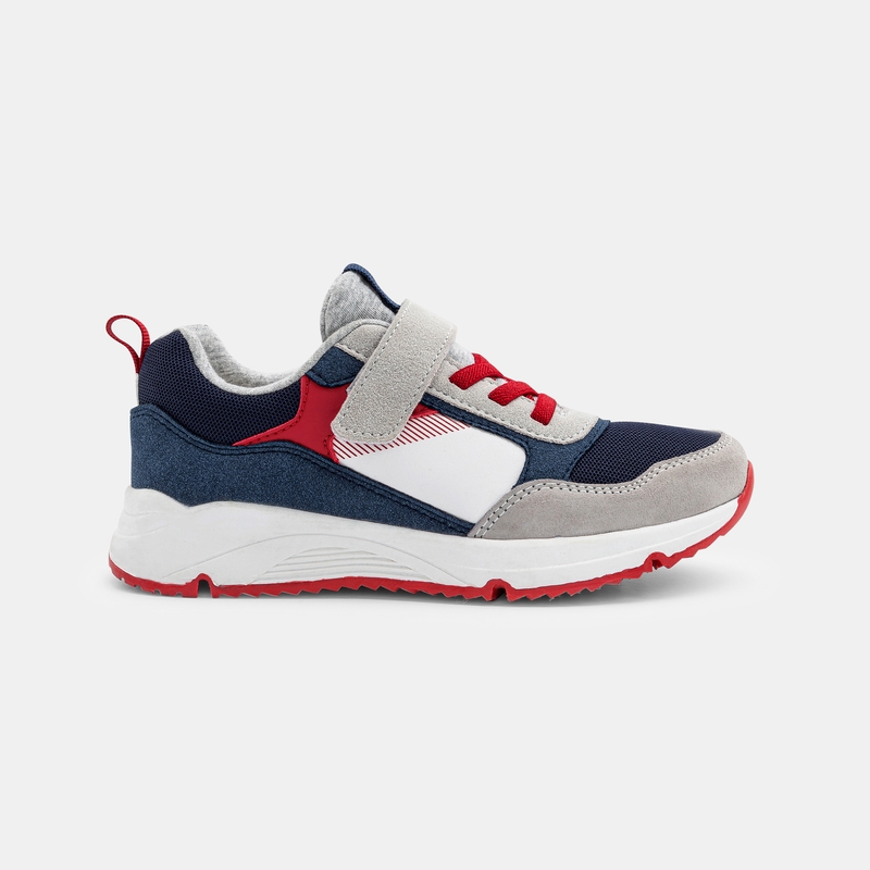 Running dadshoes lacets et scratch bleu garçon