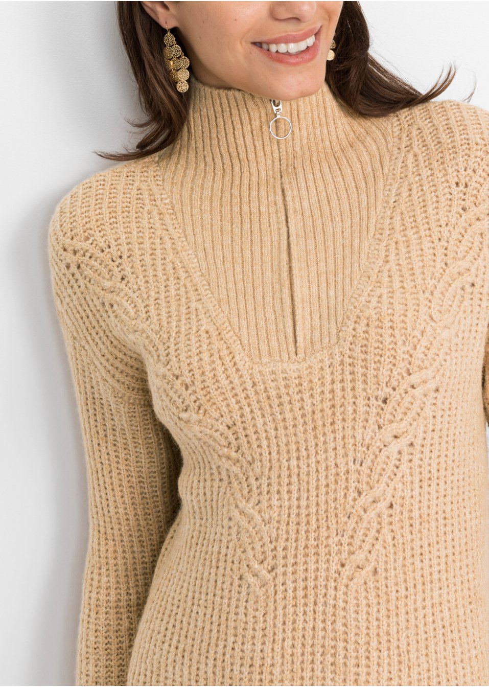Robe en maille avec col camionneur