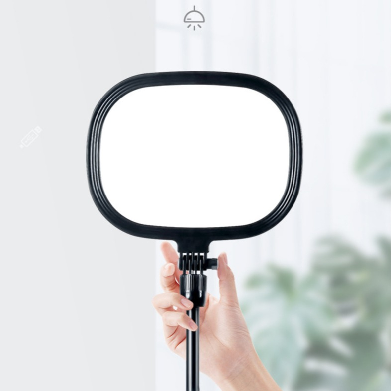 LED Foto Licht Dimmbare Video Beleuchtung mit Standhalterung / 180° Verstellbare Smartphone-Halterung - Schwarz
