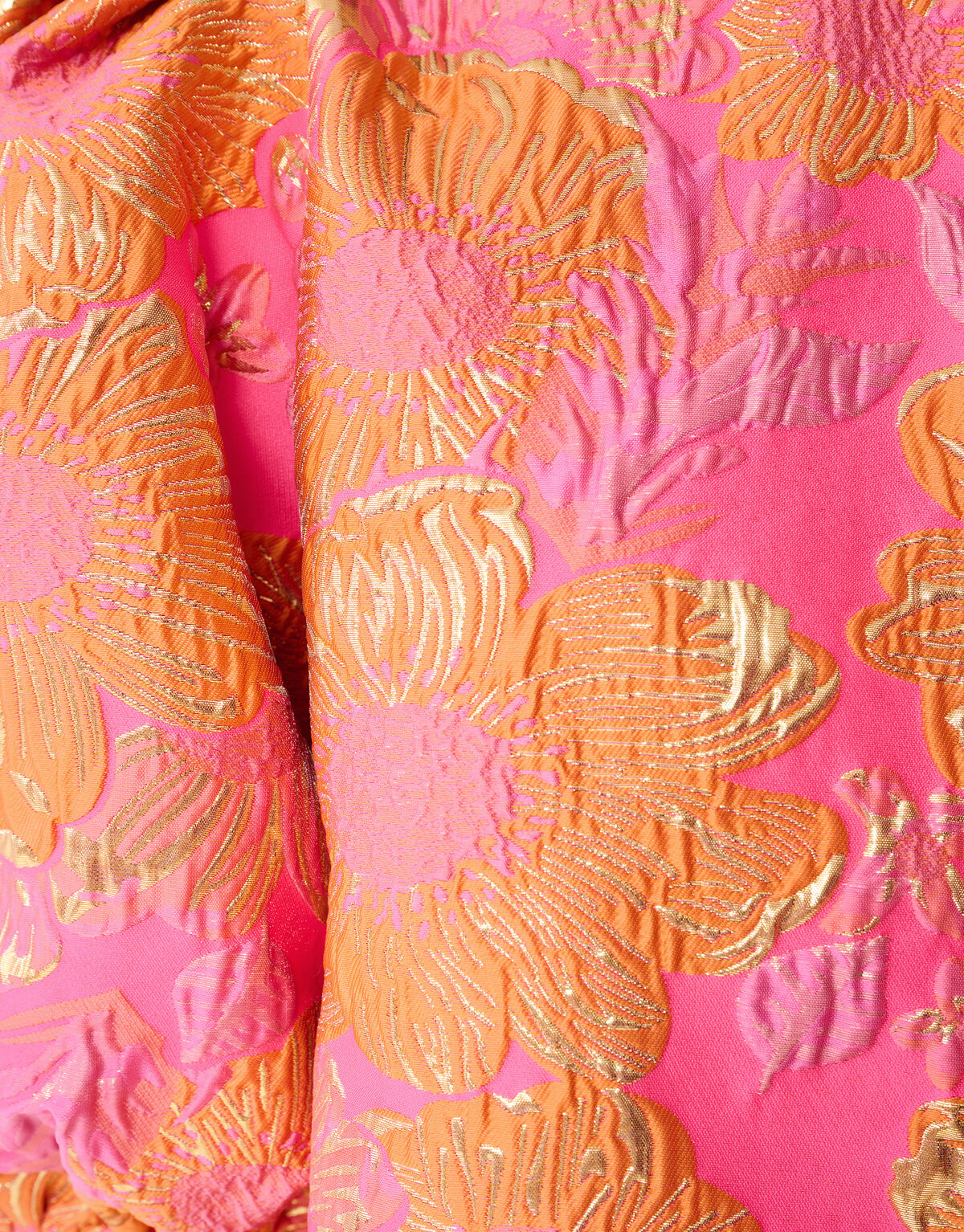 Jacquard Flower Mini Jurk Roze
