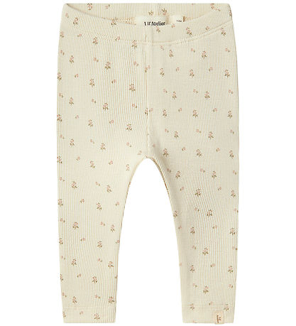 Lil' Atelier Leggings - Rib - NbfGago - Turtledove/Flower