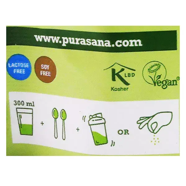 Suco de grama de trigo orgânico Purasana em pó 200g
