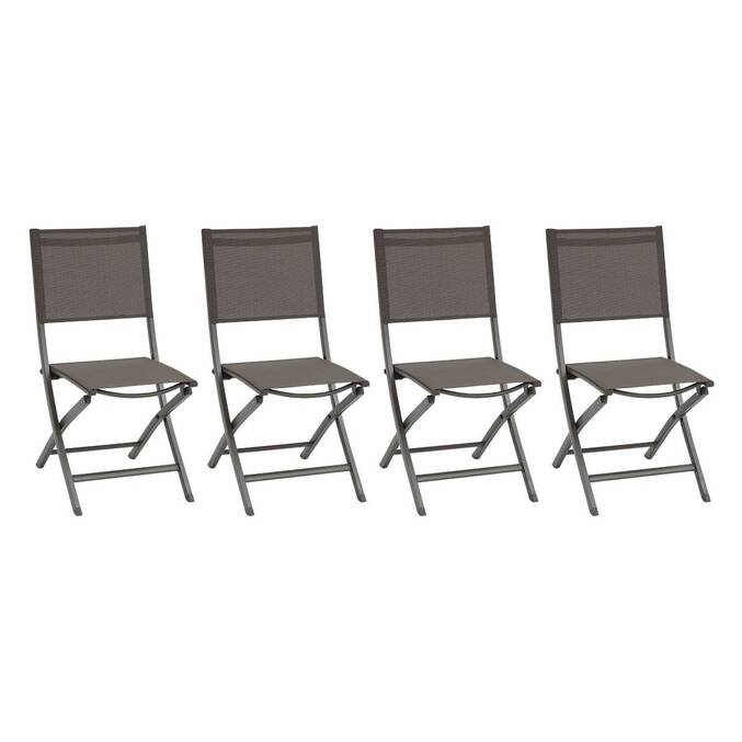Lot de 4 chaises de jardin pliantes ESSENTIA Wengé & Praliné