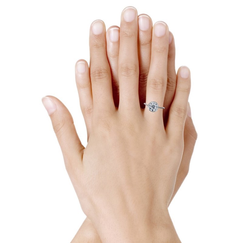 Bague Argent Solitaire Serti Clos