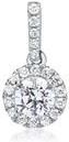 18k witgouden hanger met Diamanten, centrum LAB grown