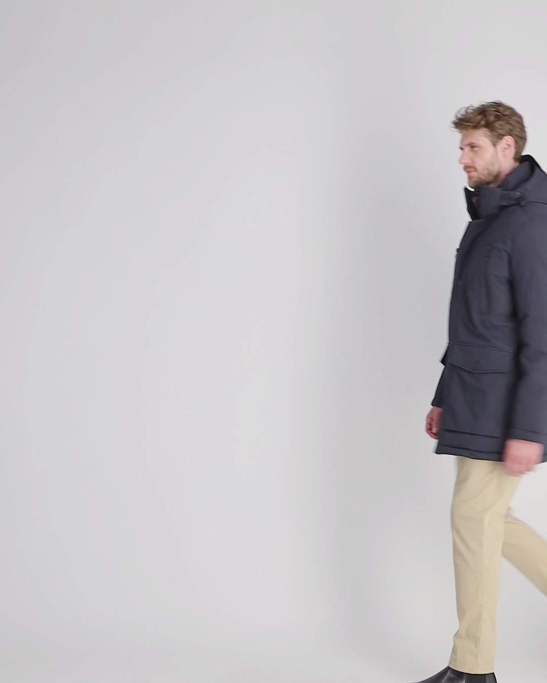 Herren-Parka in Twillstruktur
