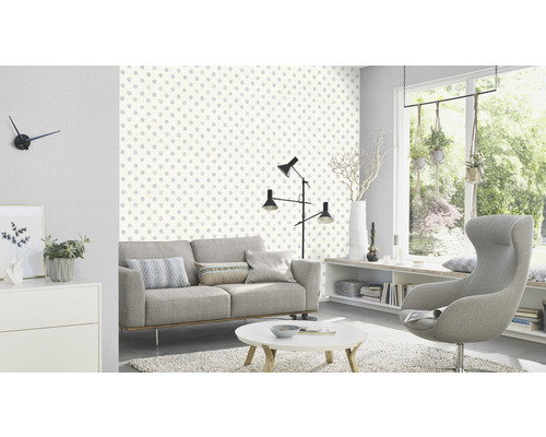 Vliesbehang 252033 Bambino XIX stippen blauw