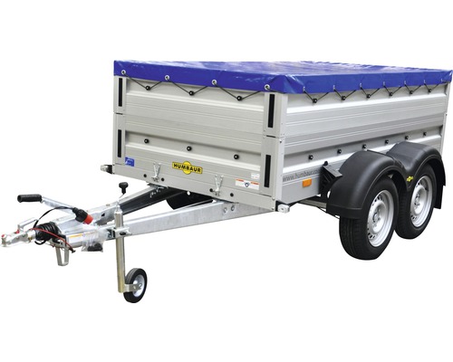 Humbaur twee-assige aanhangwagen Alumaster Tandem Cover Plus 2510 x 1310 x 700 mm geremd incl. zijwandverlenging en vlak afdekzeil, toegestaan totaalgewicht 2000 kg