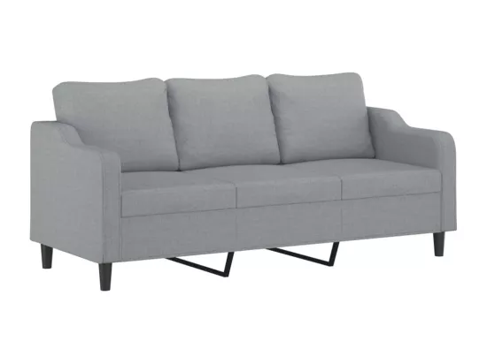 Ensemble de canapés 3 pièces avec coussins Gris clair Tissu