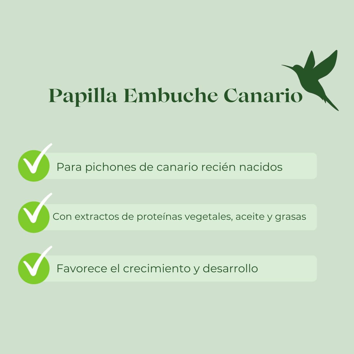 Ração manual para canário de 1 kg com seringa para alimentação manual incluída.