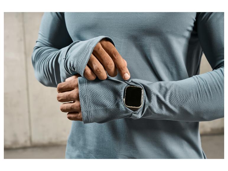 Heren sportshirt met smartwatch opening