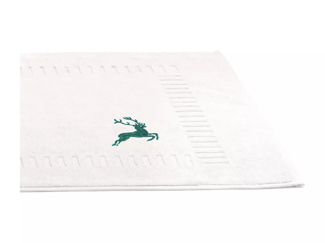 Tapis de bain 50x70 cm HIRSH Blanc Vert 700 g/m2