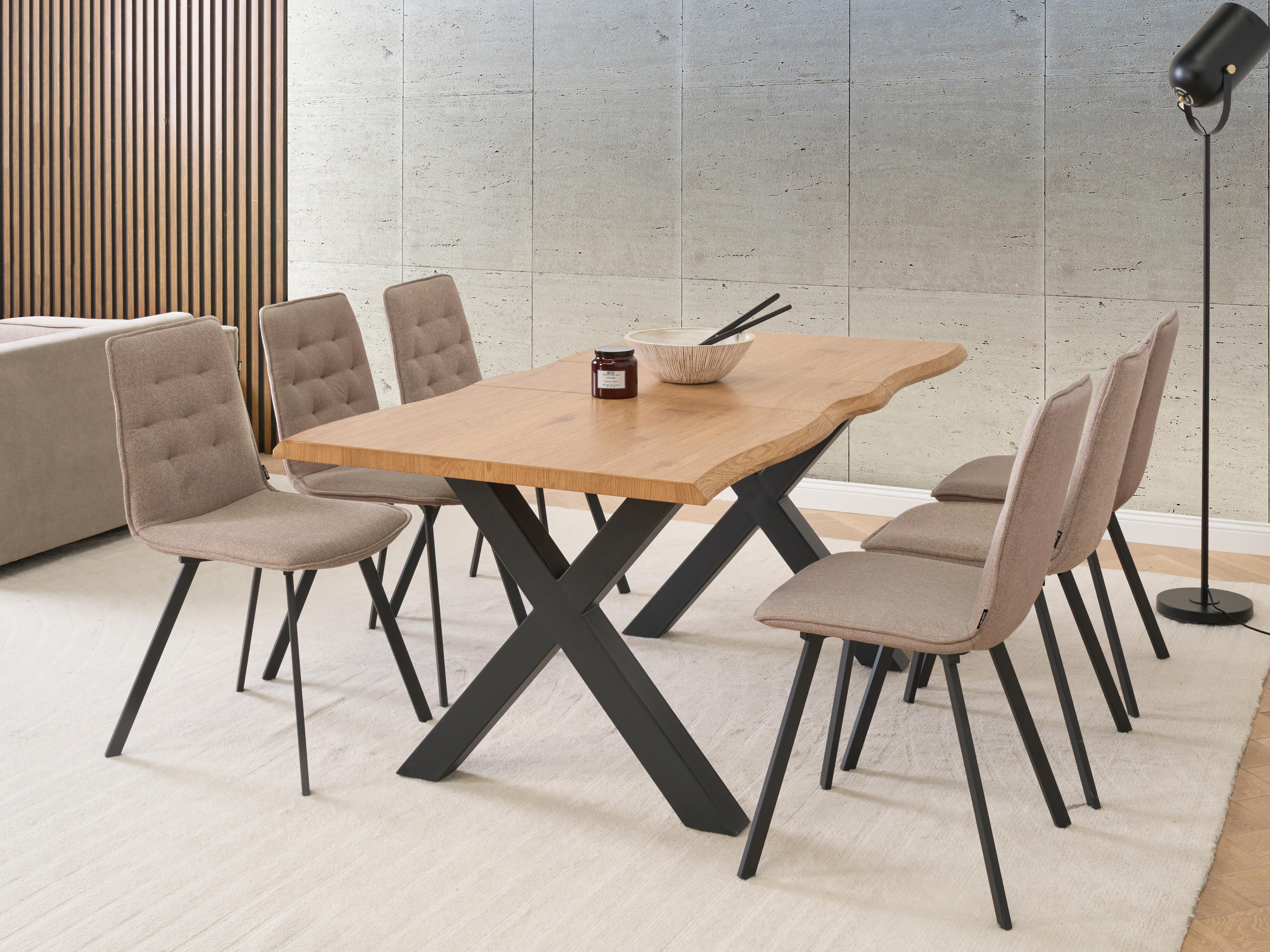Eettafel uitschuifbaar BRONSON Bruin 90 cm 140/180 cm