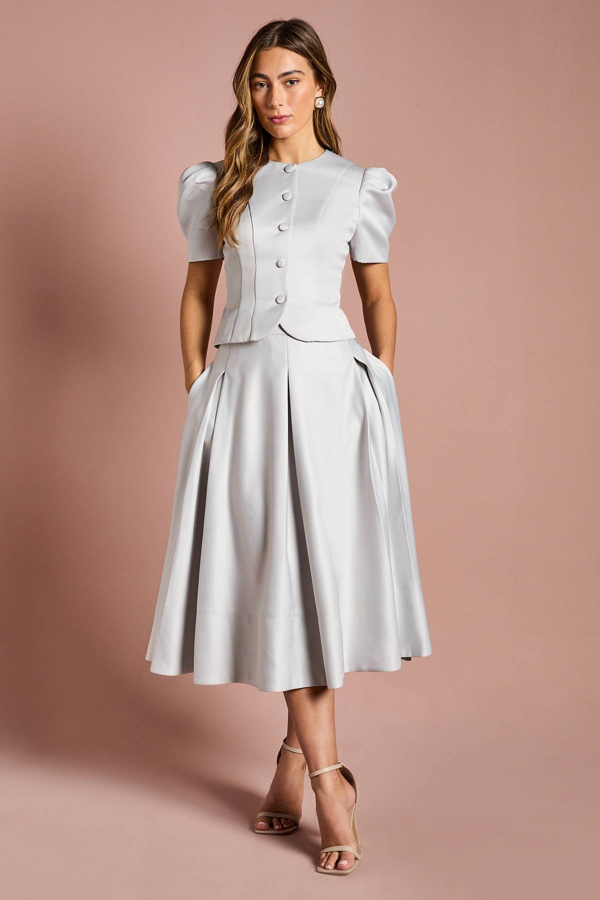 Coast Veste Ajustée à Manches Courtes Boutonnée