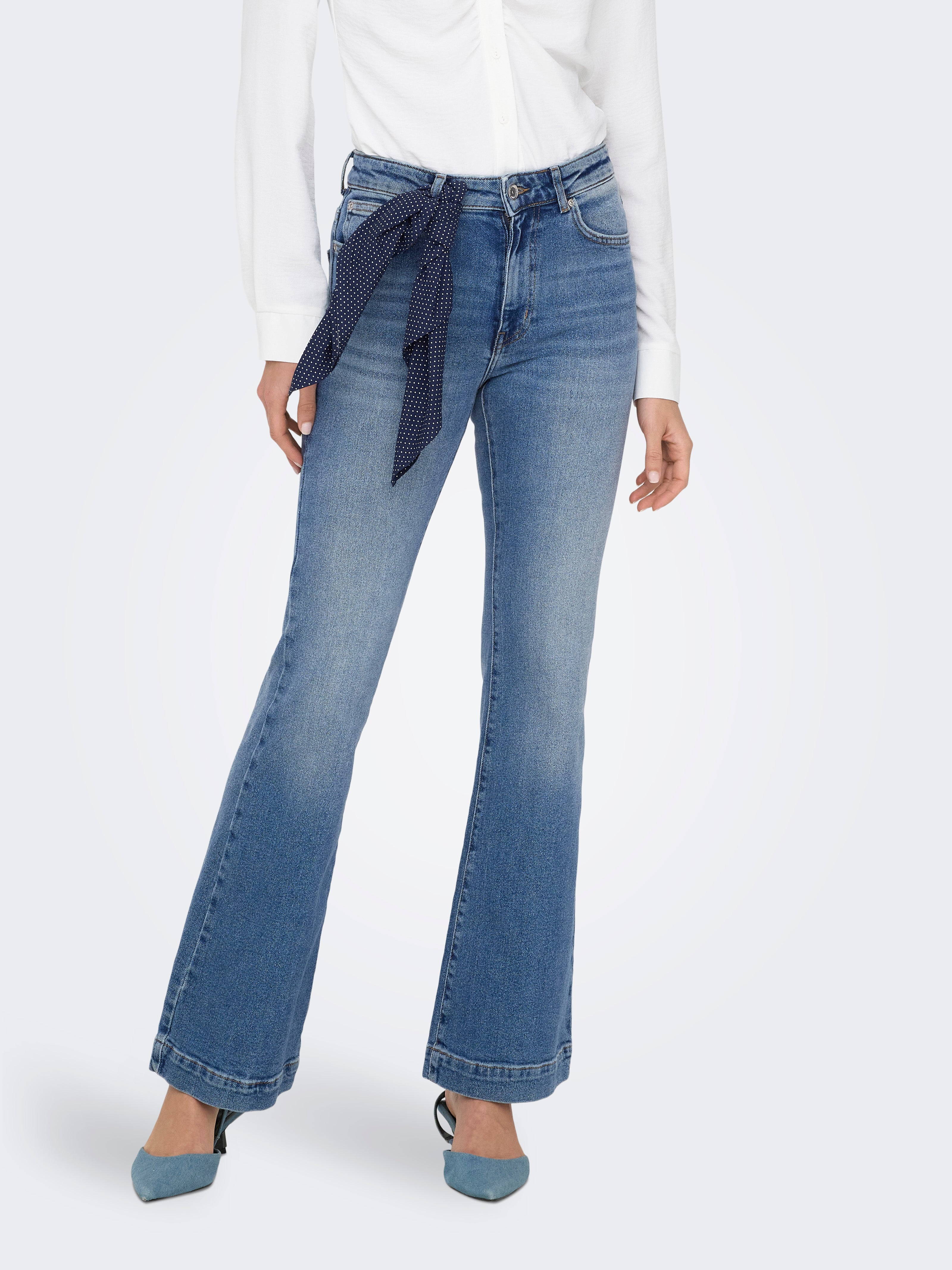 ONLAMALFI Hohe Taille Ausgestellt Jeans Medium Blue Denim