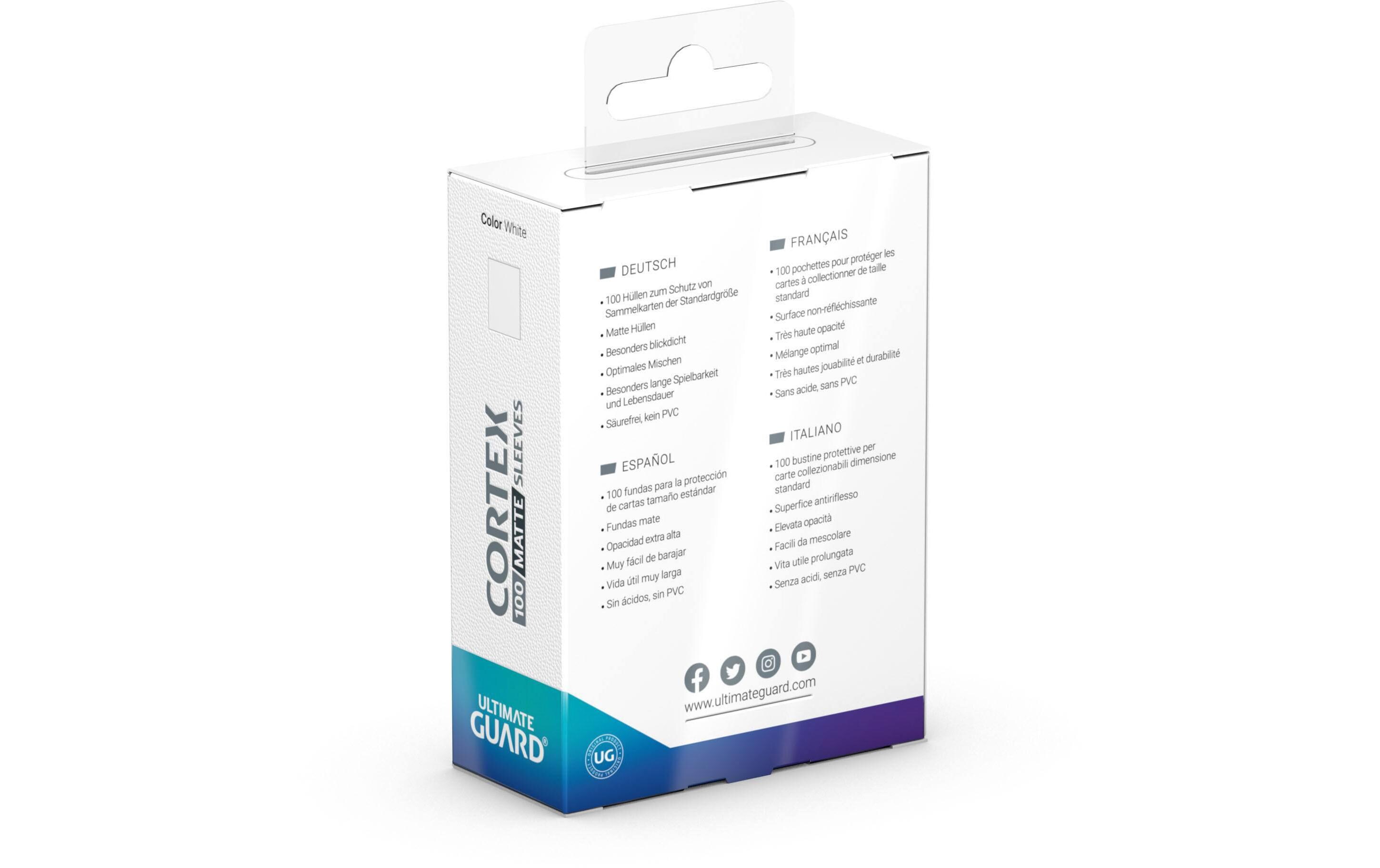 Kartenhülle Cortex Sleeves Standard Matt-Weiss 100Ideal-Fit Sleeves 66 x 91 mm