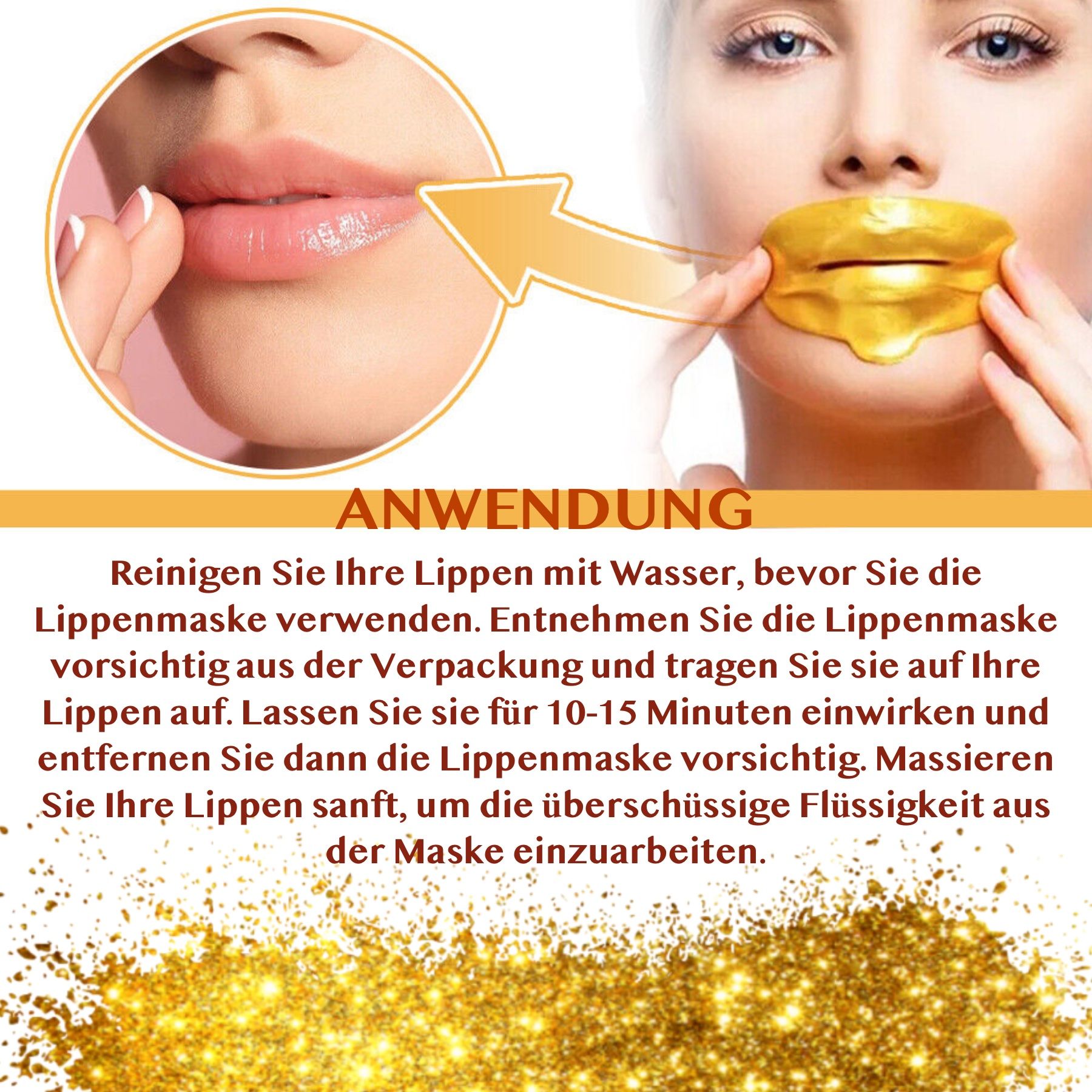 ALIVER Gesichtspflege Set Crystal Gold Masken
