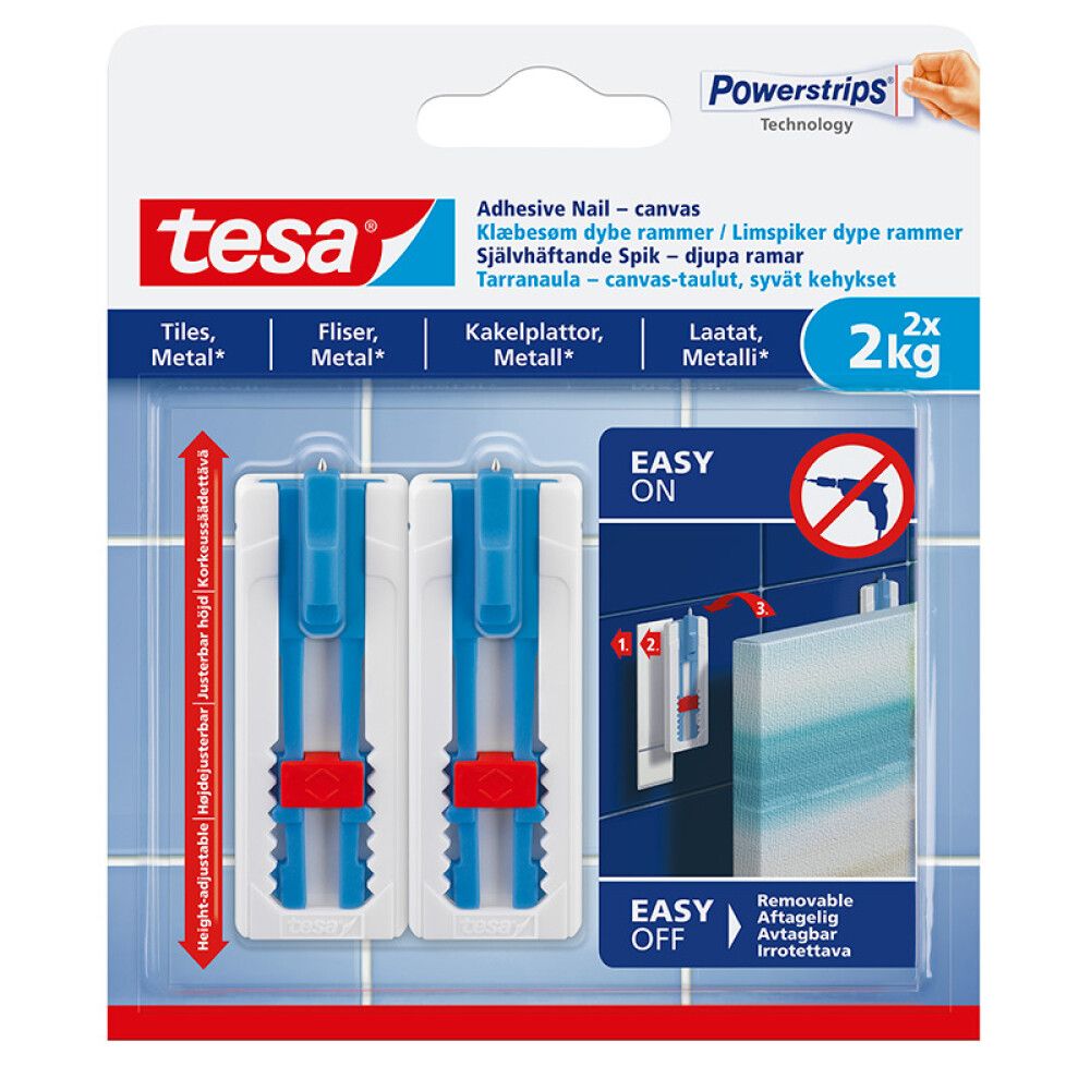 SELVKLEBENDE SPIKER TESA FLIS 2KG 2-PACK