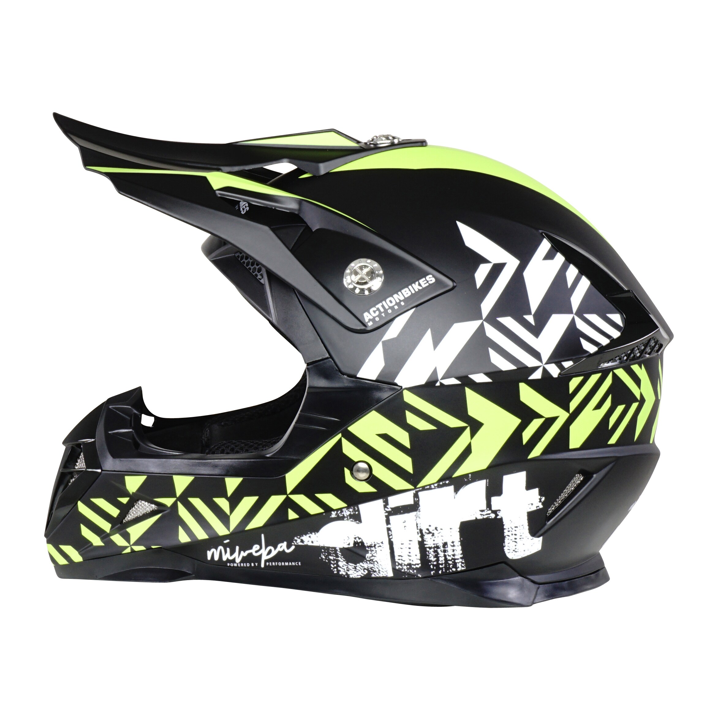 Crosshelm für Kinder, Hornet, Kinderhelm, 6 Farben, Straßenzulassung ECE 22/05 Norm, Kinnverschluss(Grün, Kids S (47-48cm))