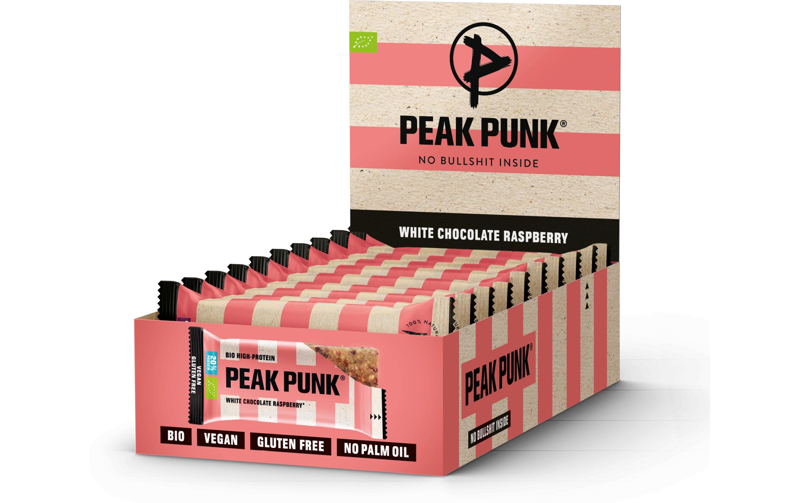 Bio Oat Protein – White Chocolate Raspberry 12 x 55 gBiologisch zertifizierter Riegel mit Himbeer- und Cashew-Geschmack