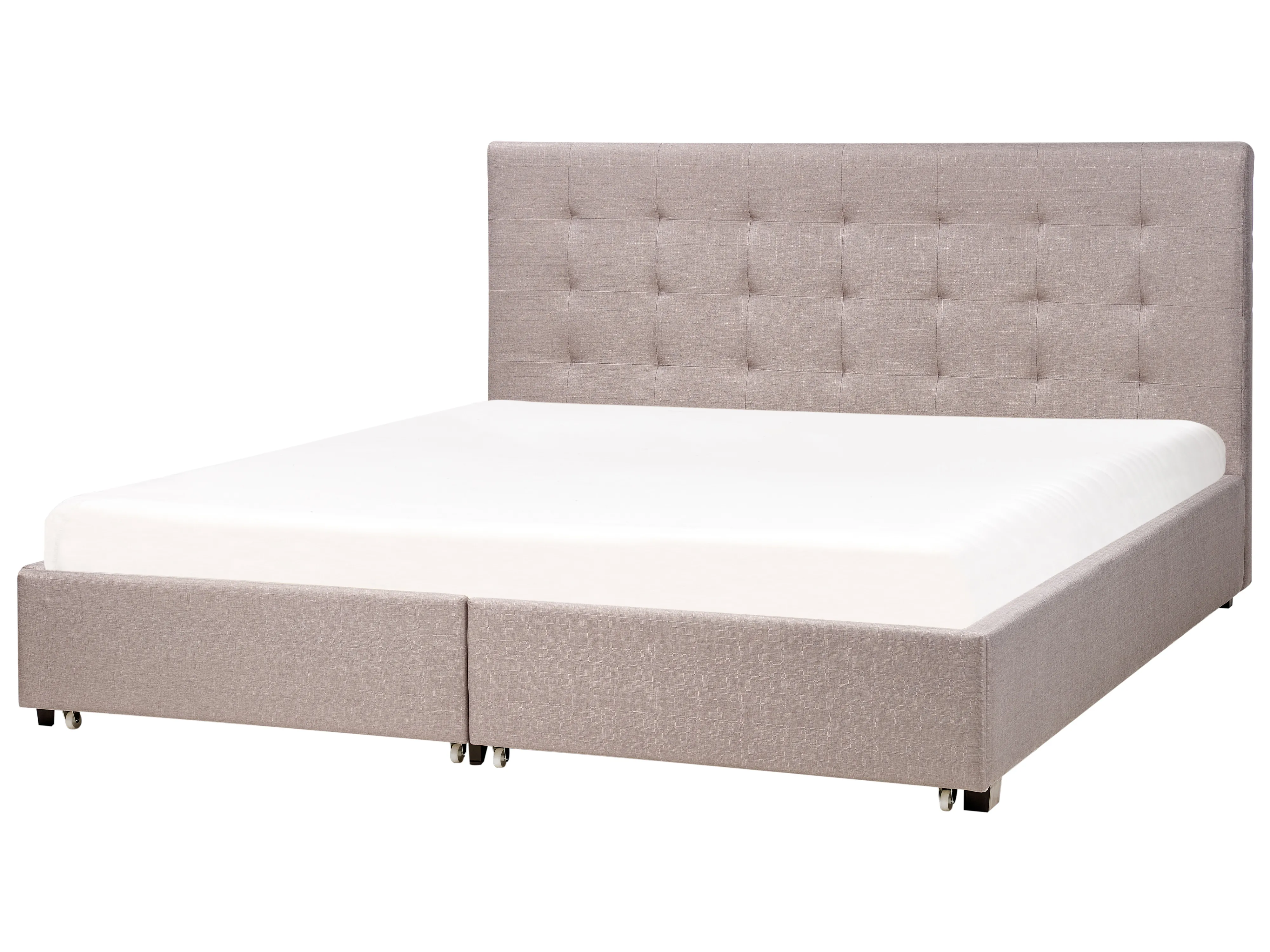 Bed met opbergladen Stof LA ROCHELLE 180 x 200 cm Lichtgrijs