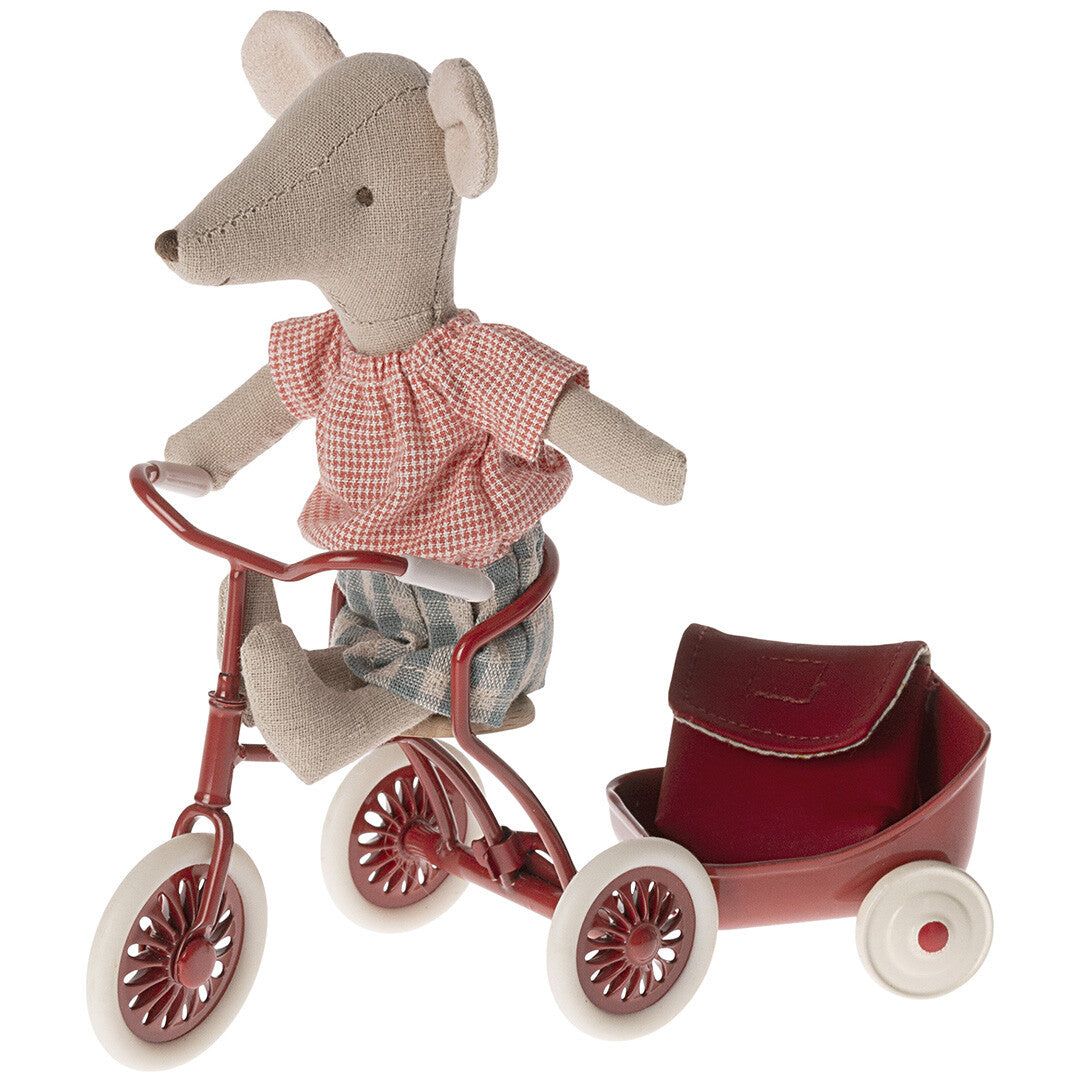 Maileg knuffelmuis grote zus met magneten - geruite rok - 13 cm