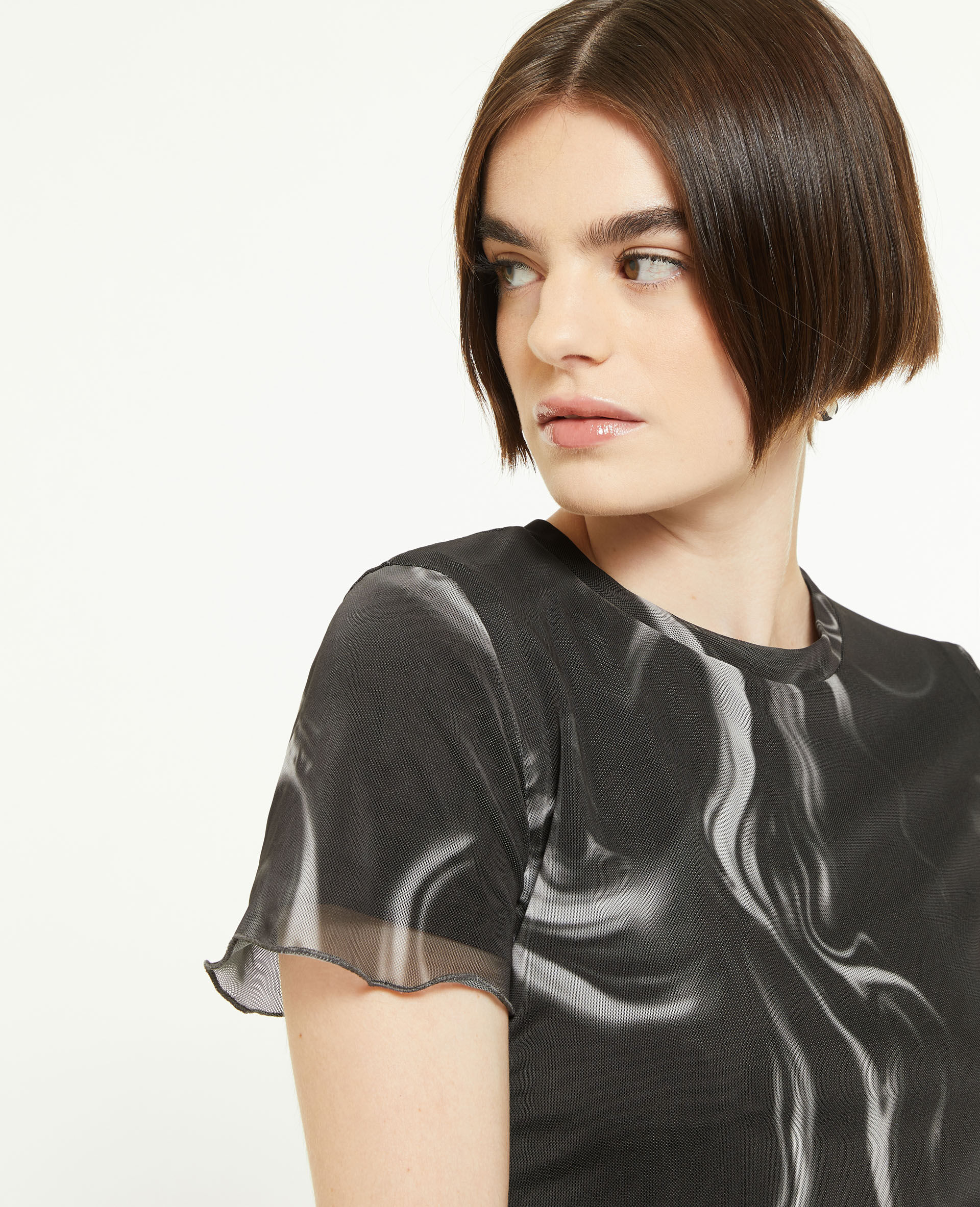Top court en tulle - Noir