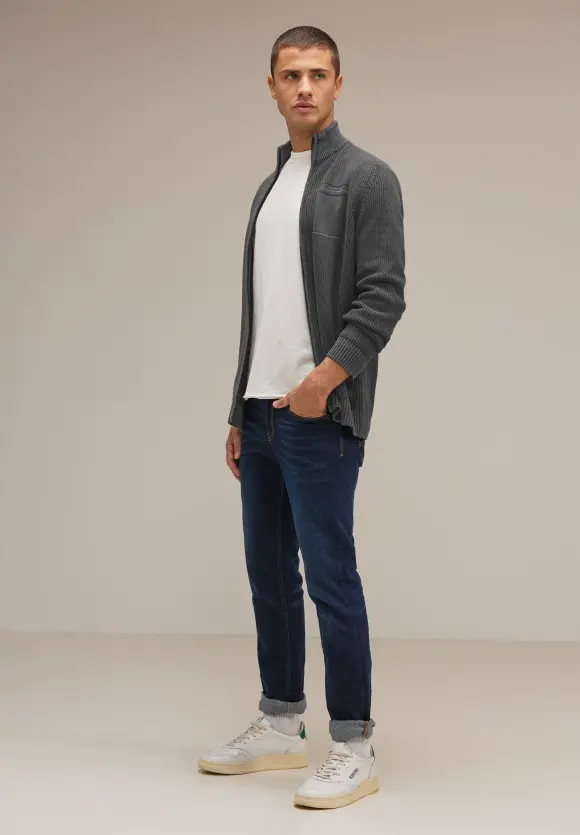 Cardigan mit Zipper - light iron grey