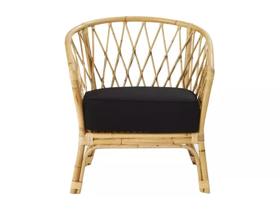 Fauteuil en rotin, coussin inclus