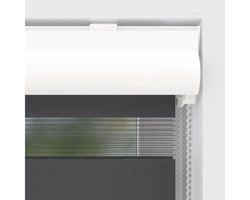 Soluna dubbel rolgordijn D-R3 met cassette, zwart, 40x175 cm