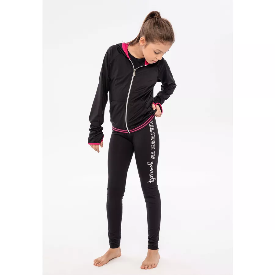 MINOTI Hoodie mit Zipper SchwarzRosa