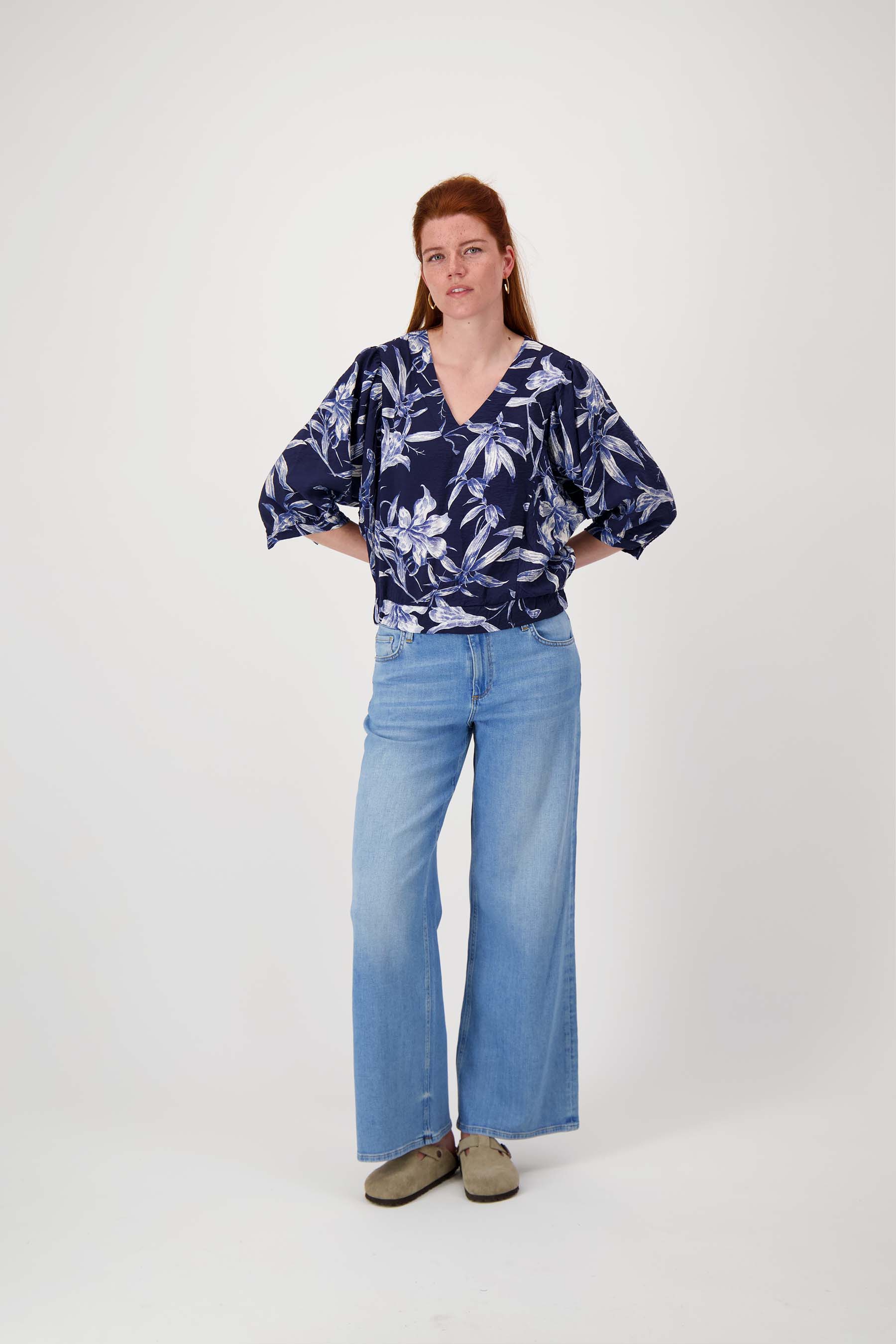 vleermuis blouse met print