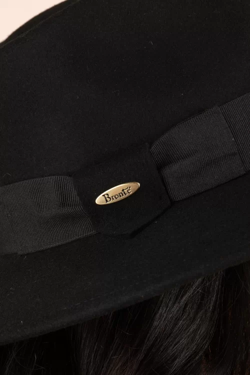 Bronté Clara Fedora hoed in zwart
