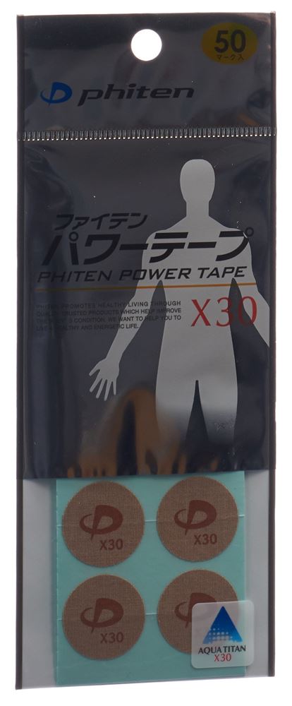 Phiten Aquatitan Power Tapes X30 rund DEUTSCH 50 Stk