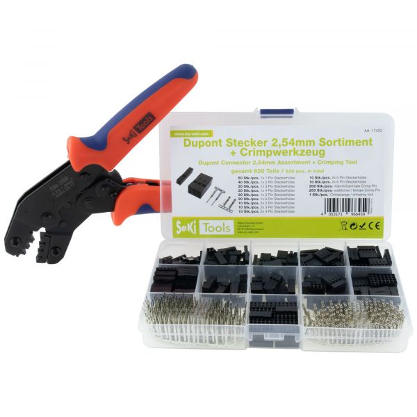 SeKi Caixa com 620 Conetores DUPONT 2.54mm   Alicate - 20117422
