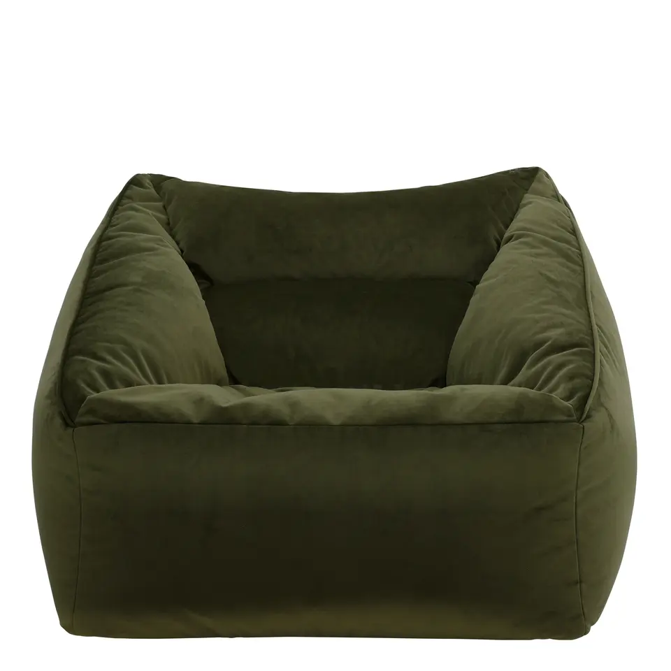 icon Zitzack Natalia - Fluwelen Zitzakfauteuil - Olijfgroen