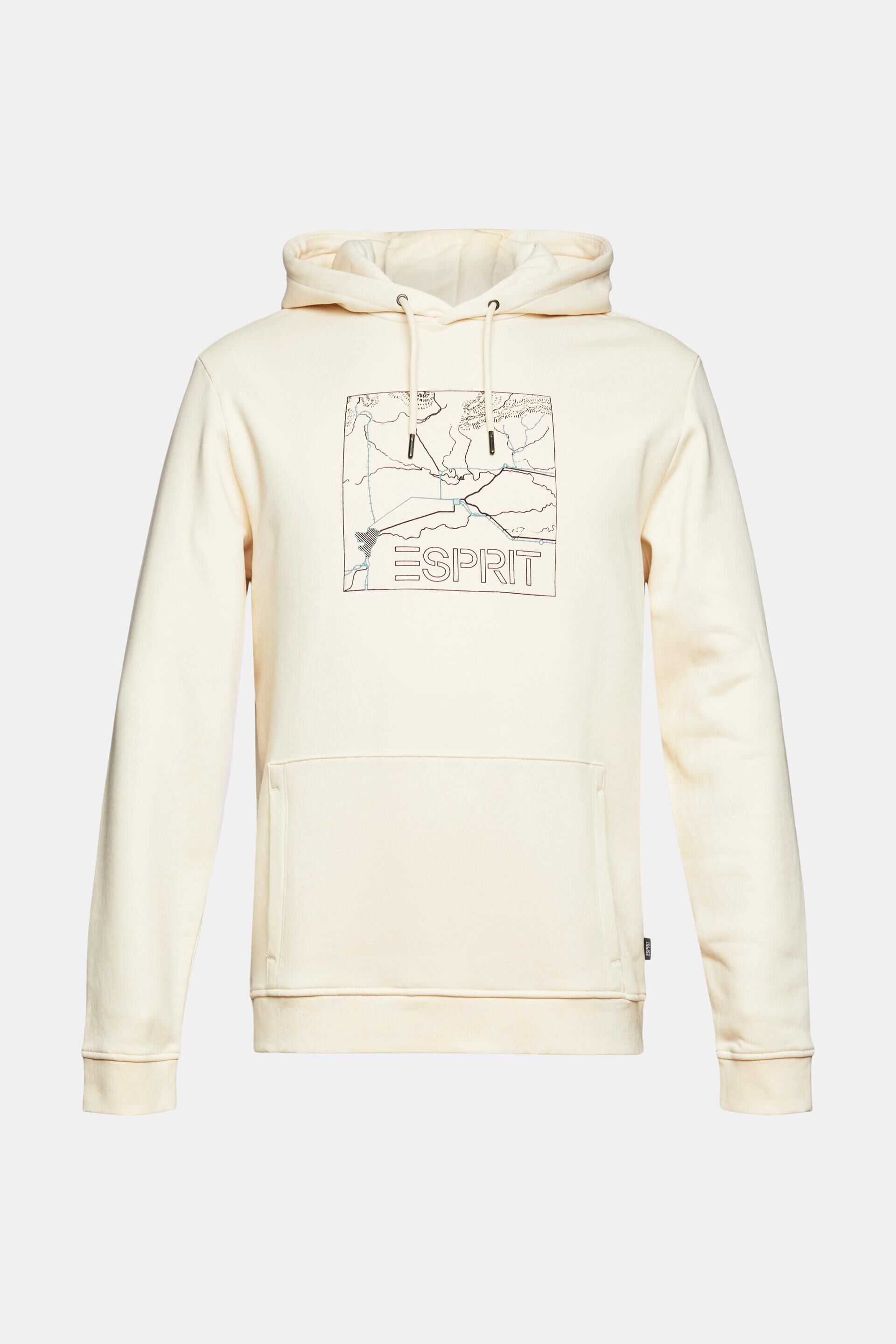 En matière recyclée le sweat à capuche orné d´un imprimé