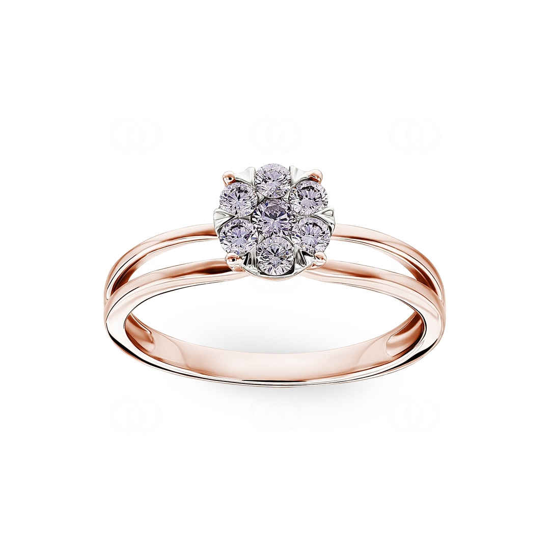 Verlobungsring 750/18 K Roségold mit Diamanten 0.34 ct H/si
