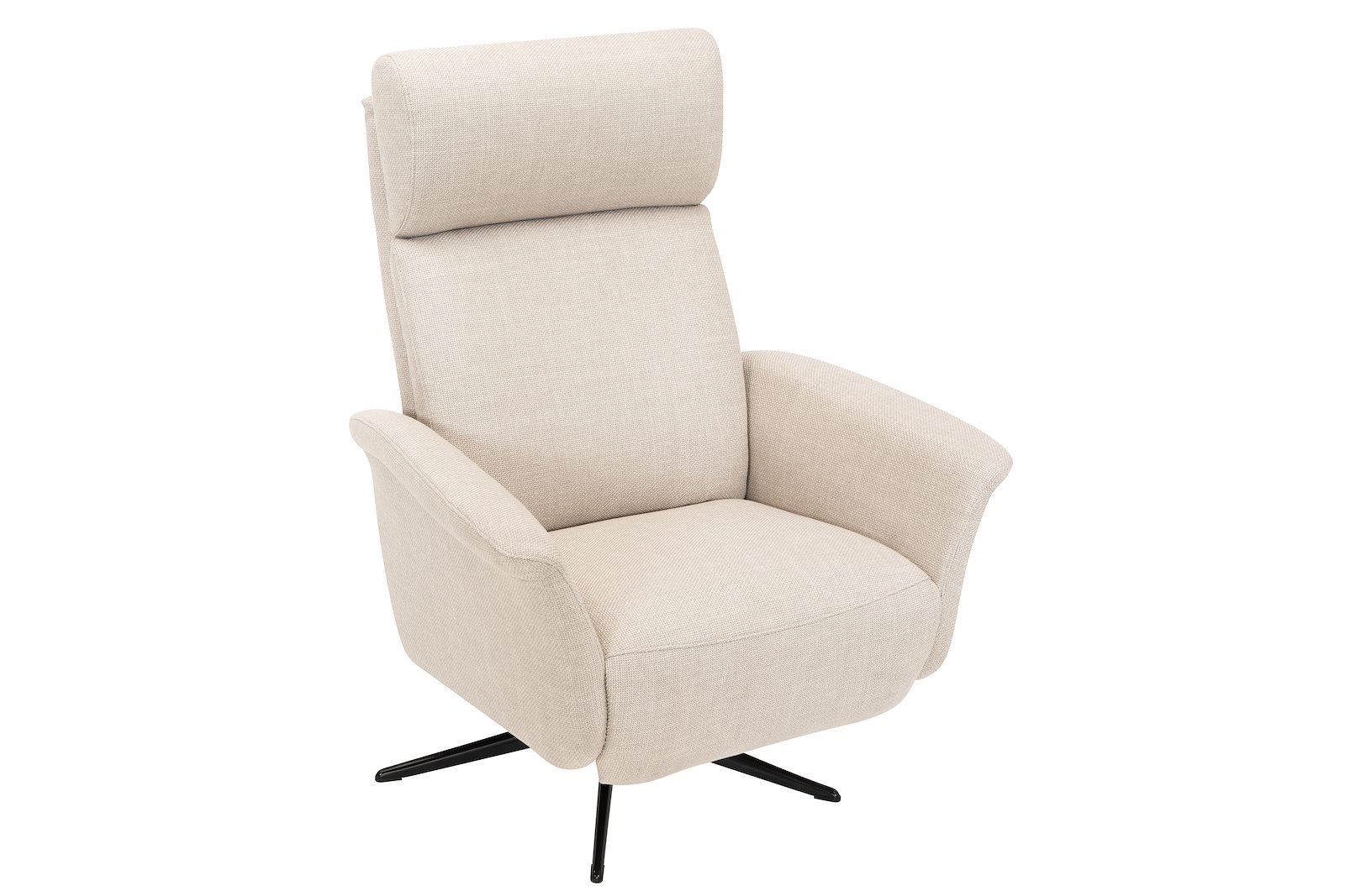 Leo lenestol Med integrert fothviler. Tekstil Bjorn 9950 beige med polaris sokkel i sort. Medium med manuell funksjon.