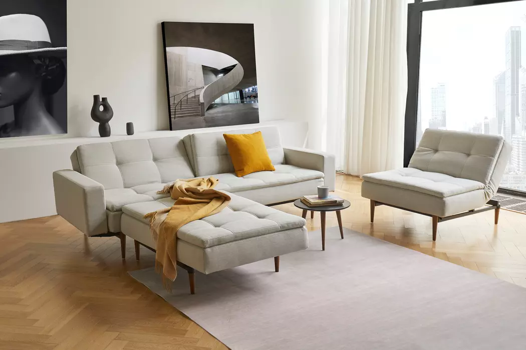 Schlafsofa mit Armlehnen Dublexo Styletto dunkel