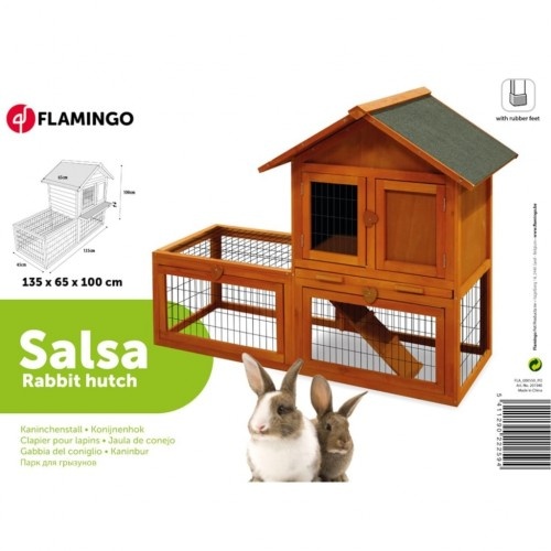 Gaiola de madeira para coelhos, para uso externo, cor marrom.