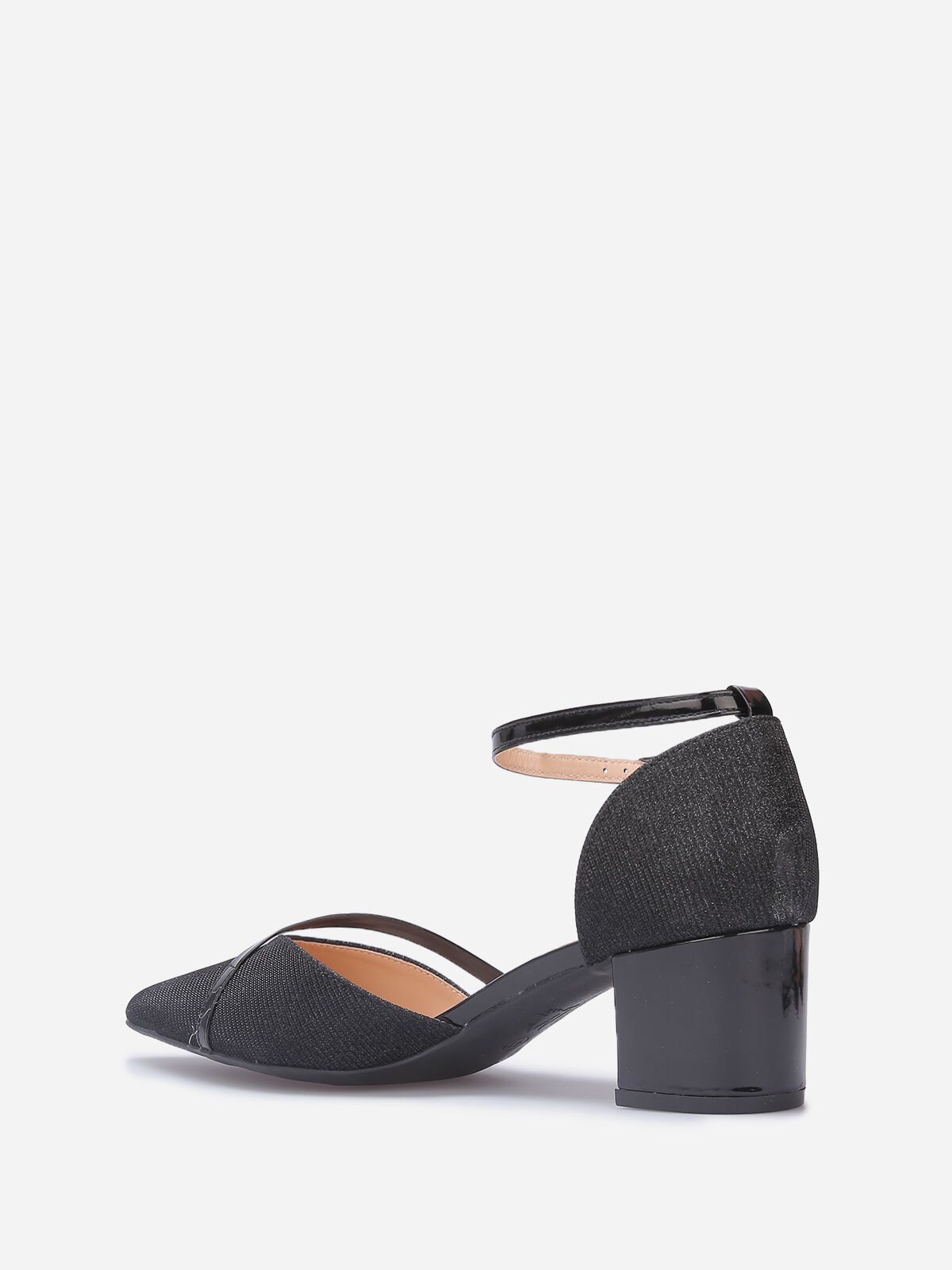 Escarpins pailletés et vernis grandes tailles- Noir