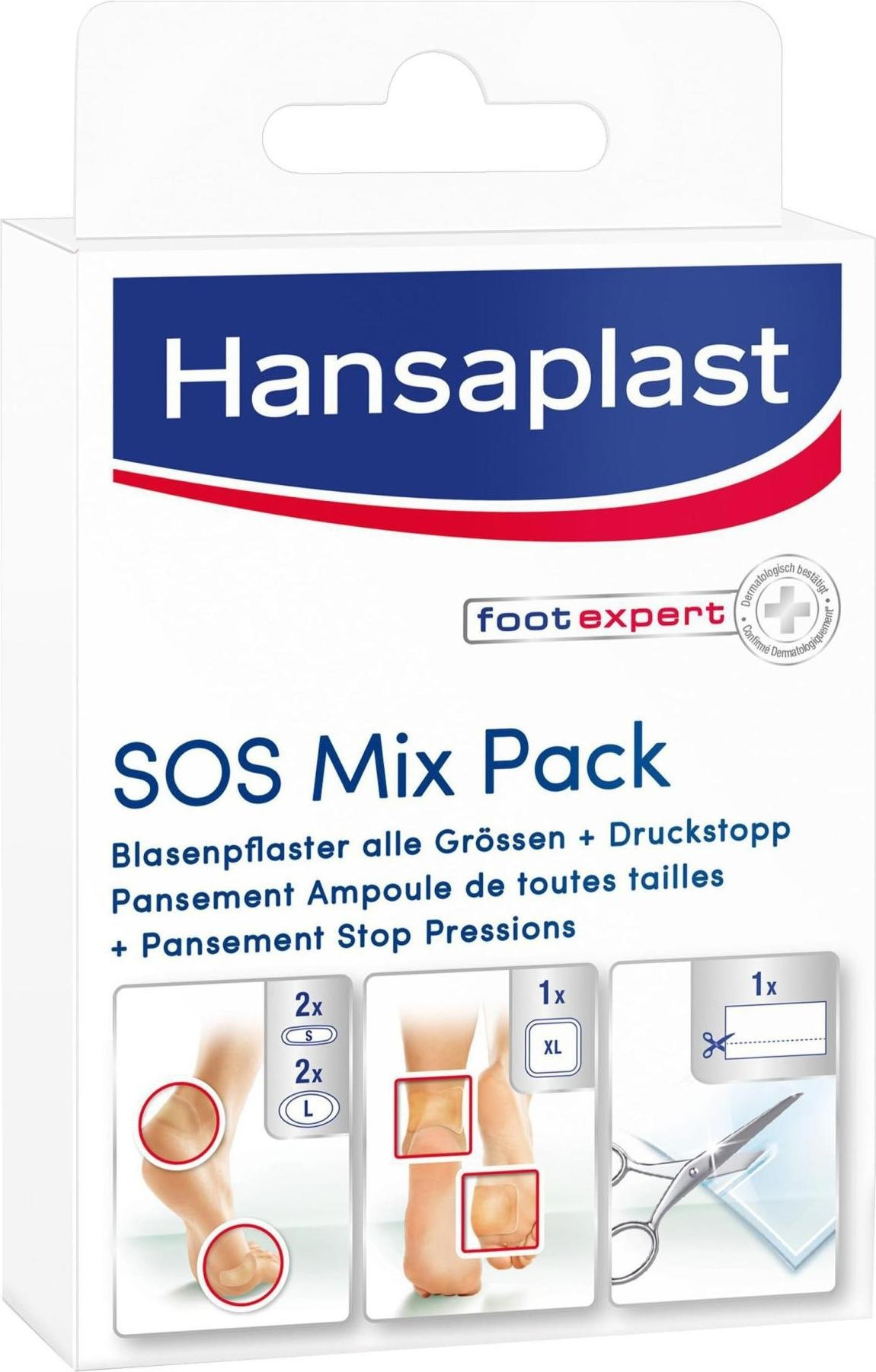(6-tlg. Set) SOS Mix Pack Blasen Pflaster in 4 verschiedenen Grössen (48677)